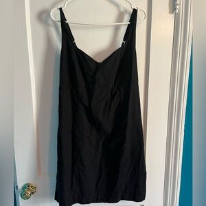 Abercrombie & Fitch Black Linen Dress with Adjustable Straps
